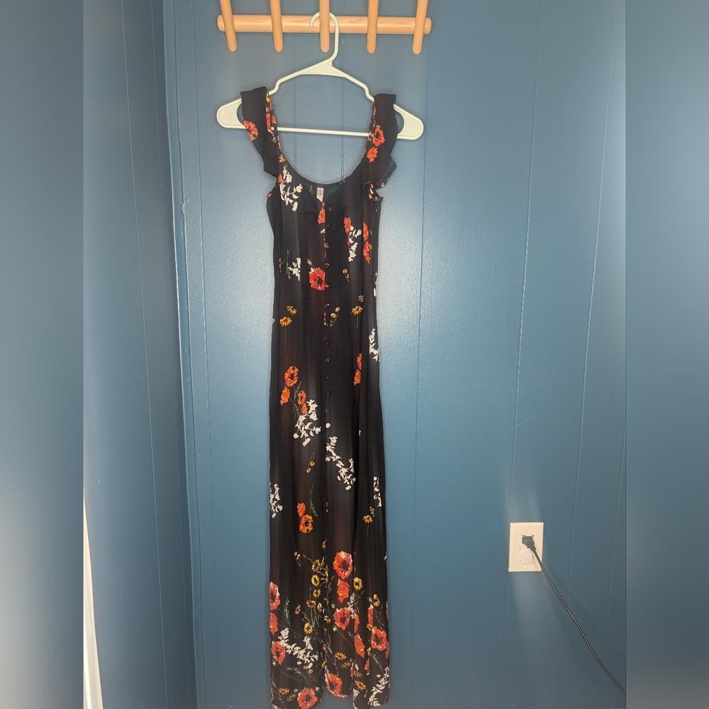 Floral Black Maxi Dress